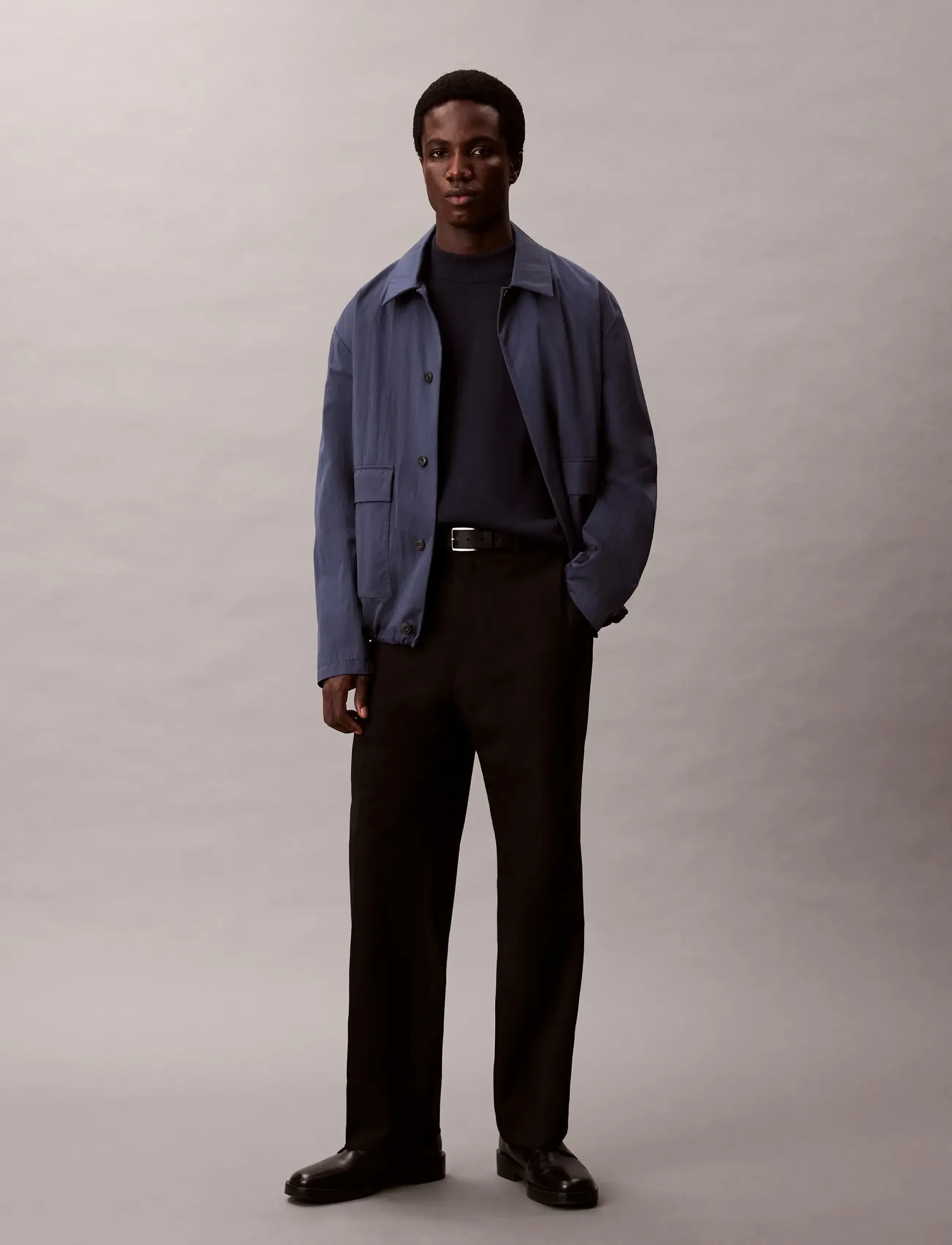 Calvin Klein - LS SNOWY TECH KNIT BOXY MOCK NK - ronde hals - dark sapphire - 2