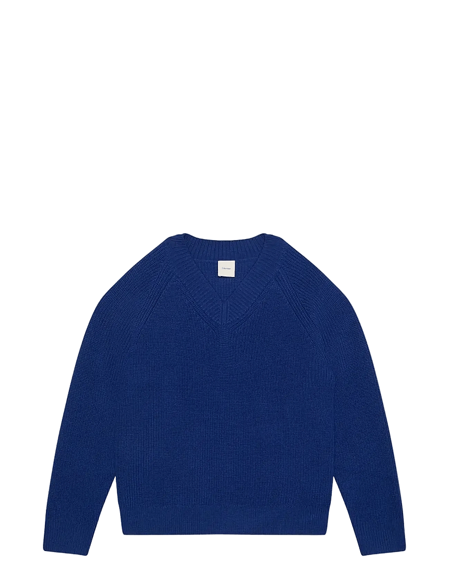 Calvin Klein - LS HALF CARDI STITCH VNK SWTR 5G - v-hals - bellwether blue - 1