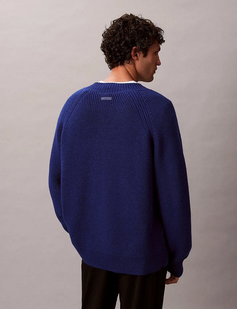 Calvin Klein - LS HALF CARDI STITCH VNK SWTR 5G - v-hals - bellwether blue - 2