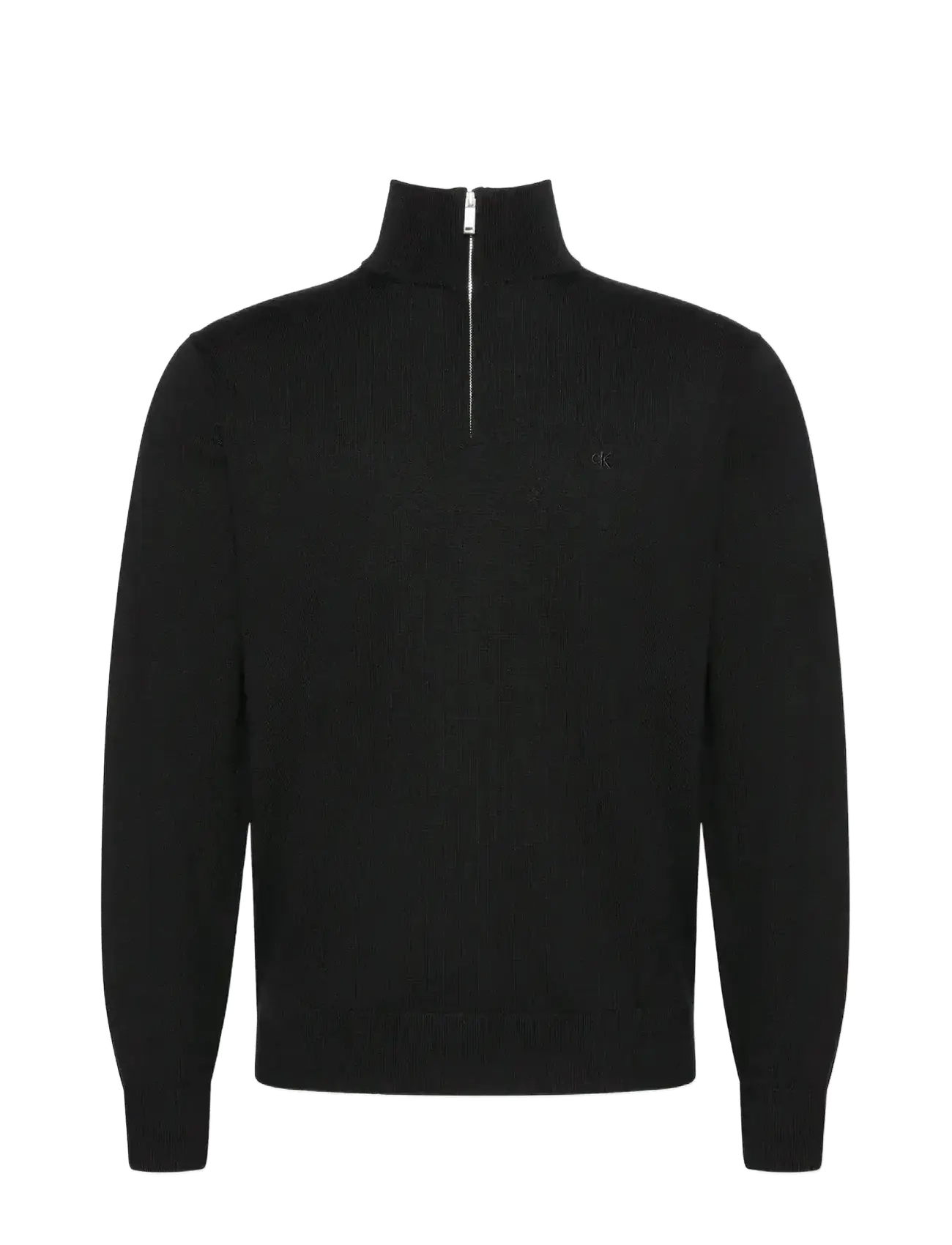 Calvin Klein LS 100% MERINO QZ 14GG - Kudumid - BLACK / black