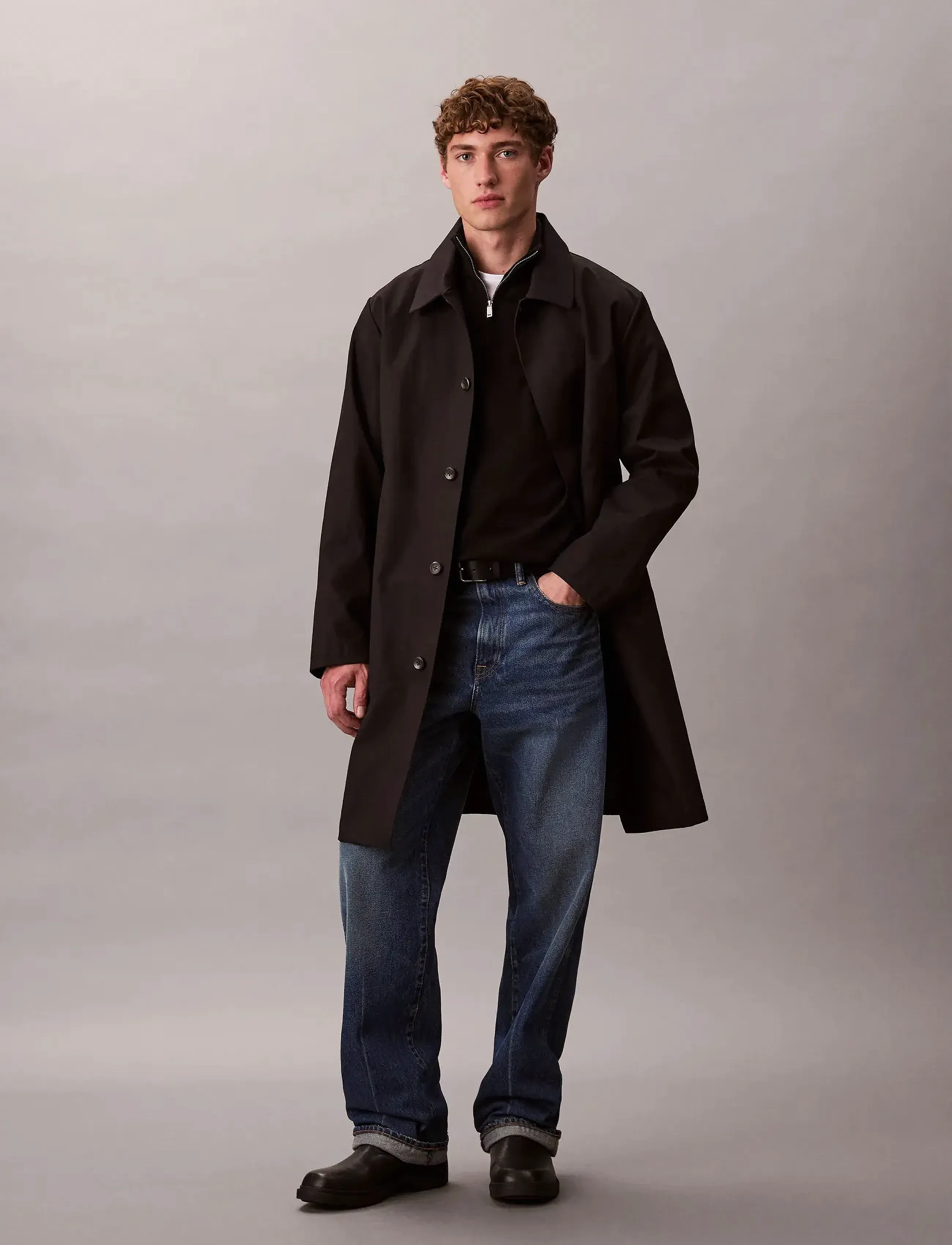 Calvin Klein - LS 100% MERINO QZ 14GG - džemperi ar daļēju rāvējslēdzēja aizdari - black - 2
