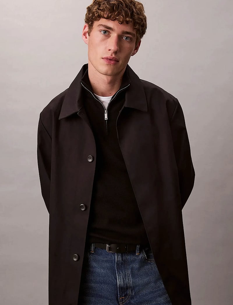 Calvin Klein - LS 100% MERINO QZ 14GG - pullover mit halbem reißverschluss - black - 4