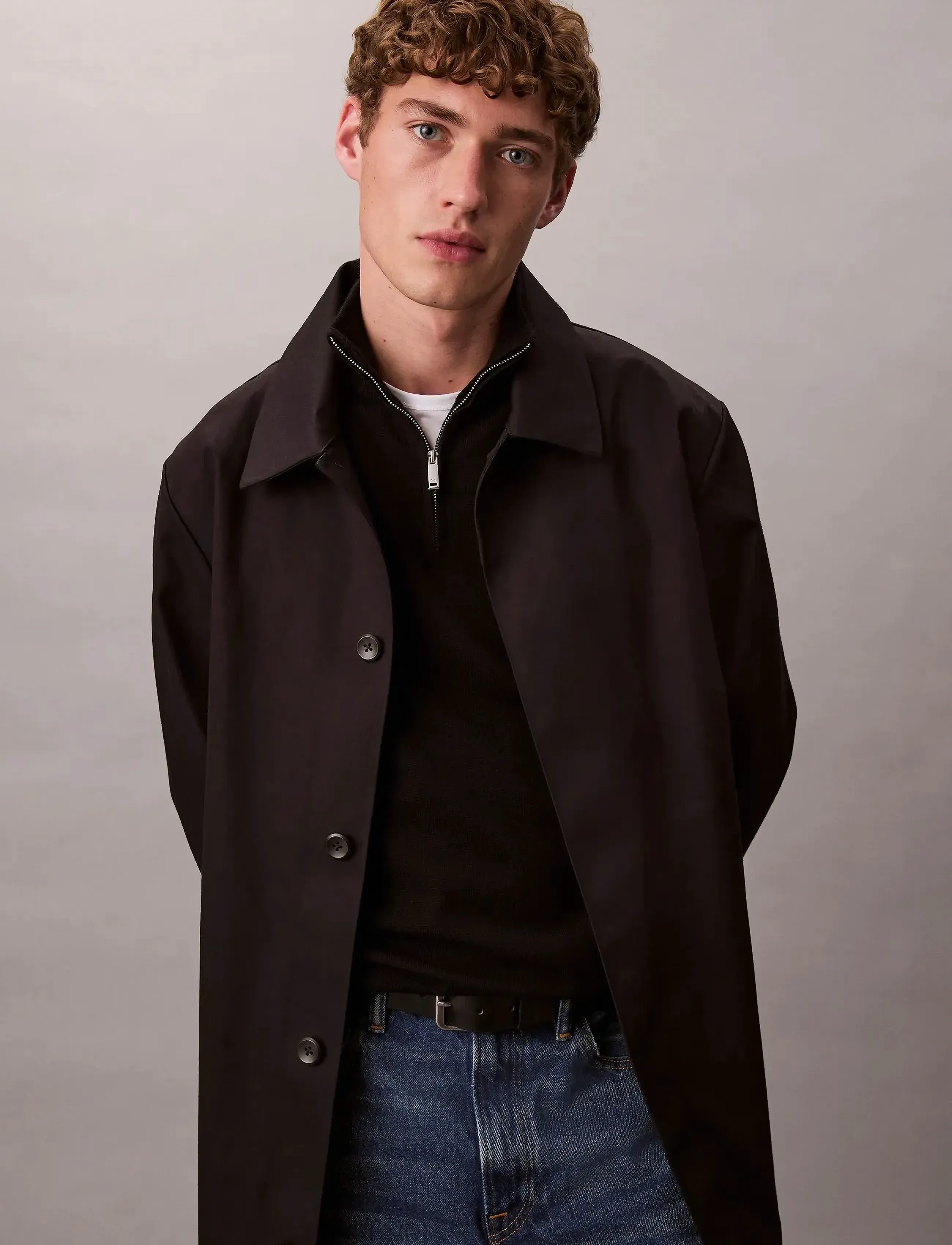 Calvin Klein - LS 100% MERINO QZ 14GG - džemperi ar daļēju rāvējslēdzēja aizdari - black - 4