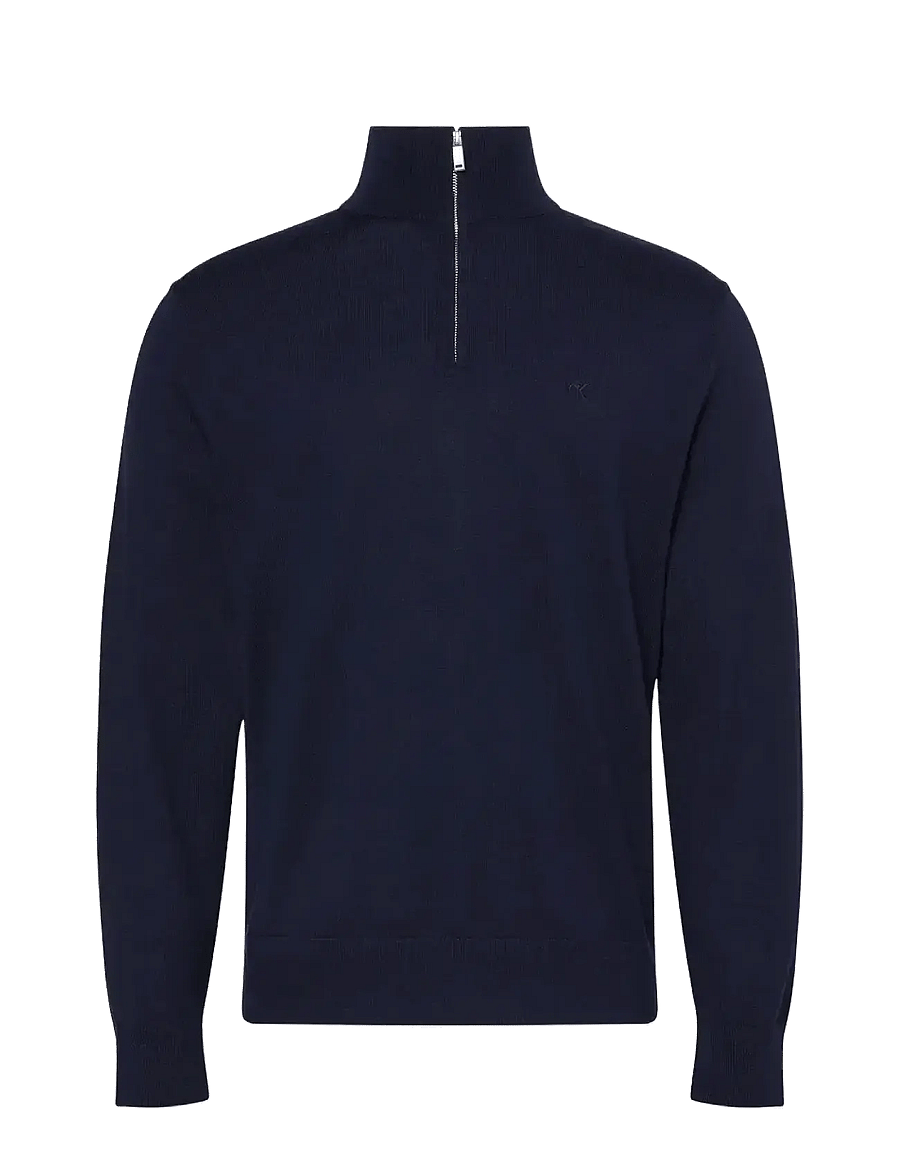 Calvin Klein - LS 100% MERINO QZ 14GG - halfzip strik - dark sapphire - 1