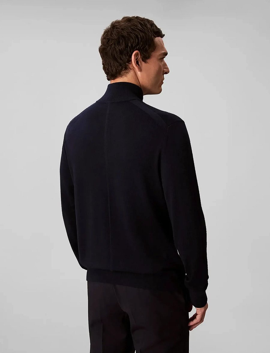 Calvin Klein - LS 100% MERINO QZ 14GG - halfzip strik - dark sapphire - 5