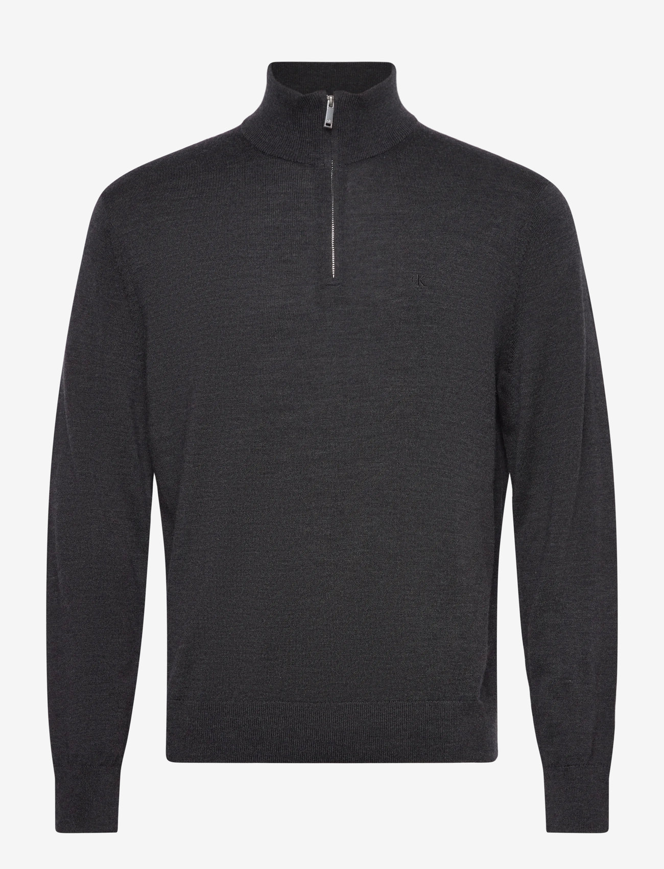 Calvin Klein - LS 100% MERINO QZ 14GG - half zip jumpers - gunmetal htr - 1