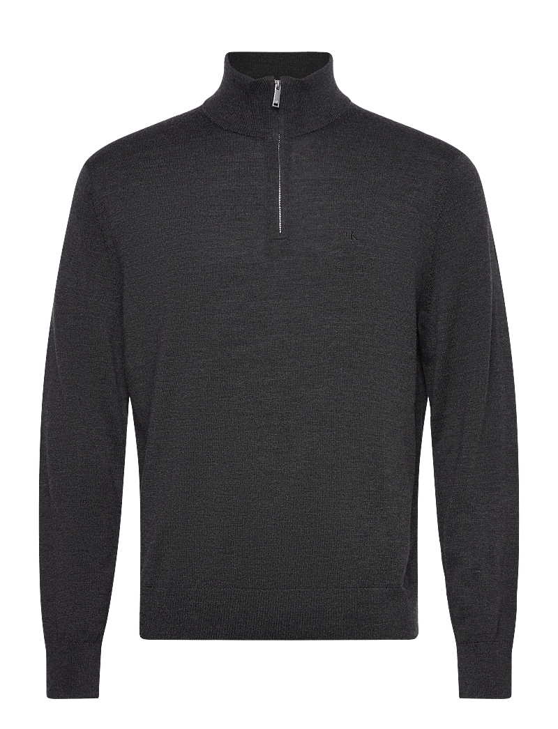 Calvin Klein - LS 100% MERINO QZ 14GG - half zip jumpers - gunmetal htr - 1