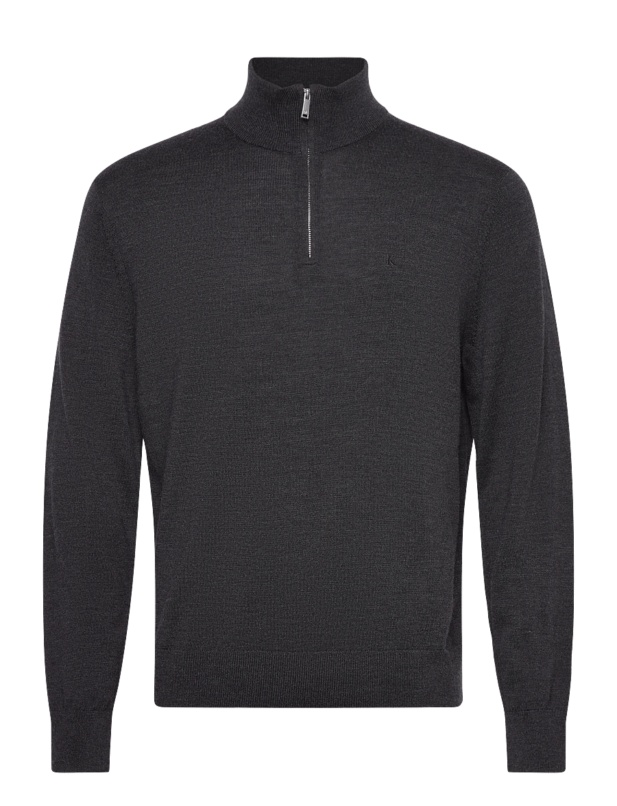 Calvin Klein - LS 100% MERINO QZ 14GG - tõmblukk-kaelusega džemprid - gunmetal htr - 1