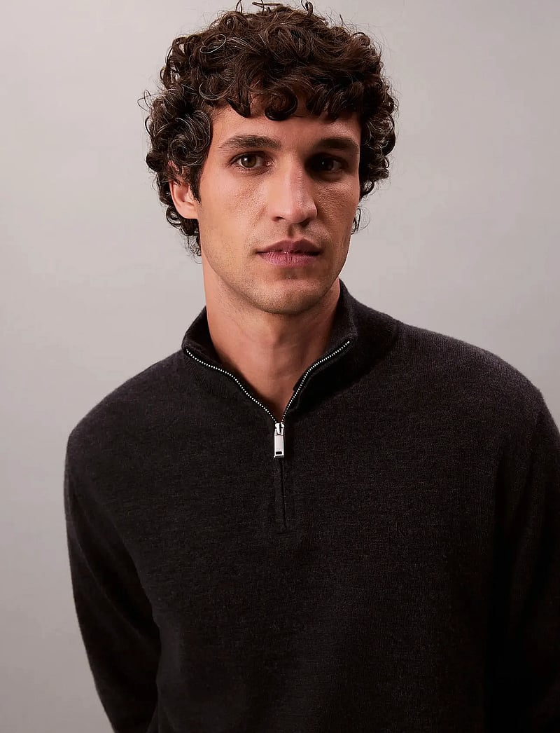 Calvin Klein - LS 100% MERINO QZ 14GG - half zip jumpers - gunmetal htr - 4