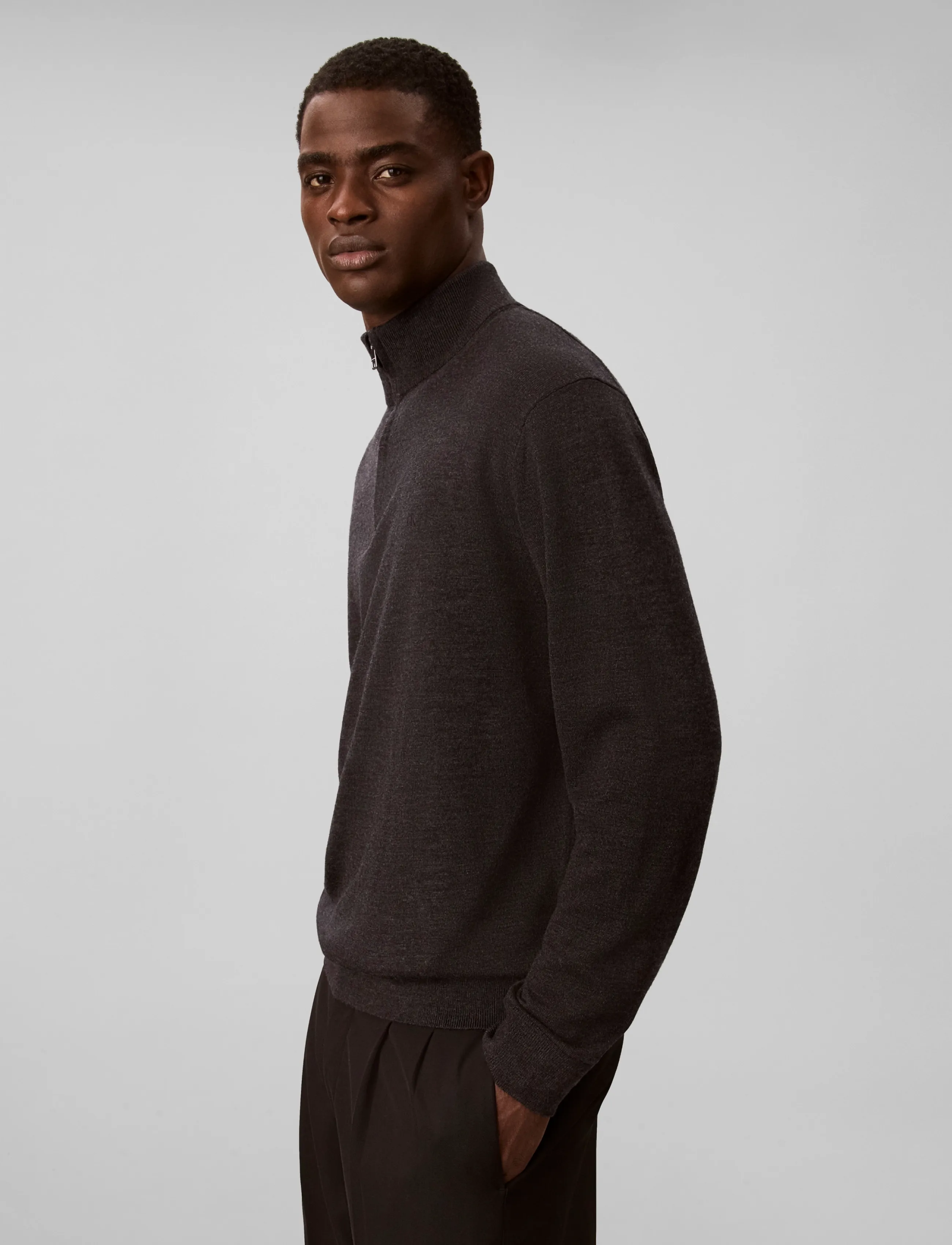 Calvin Klein Ls 100% Merino Qz 14Gg stickade tröjor herr – bild 5