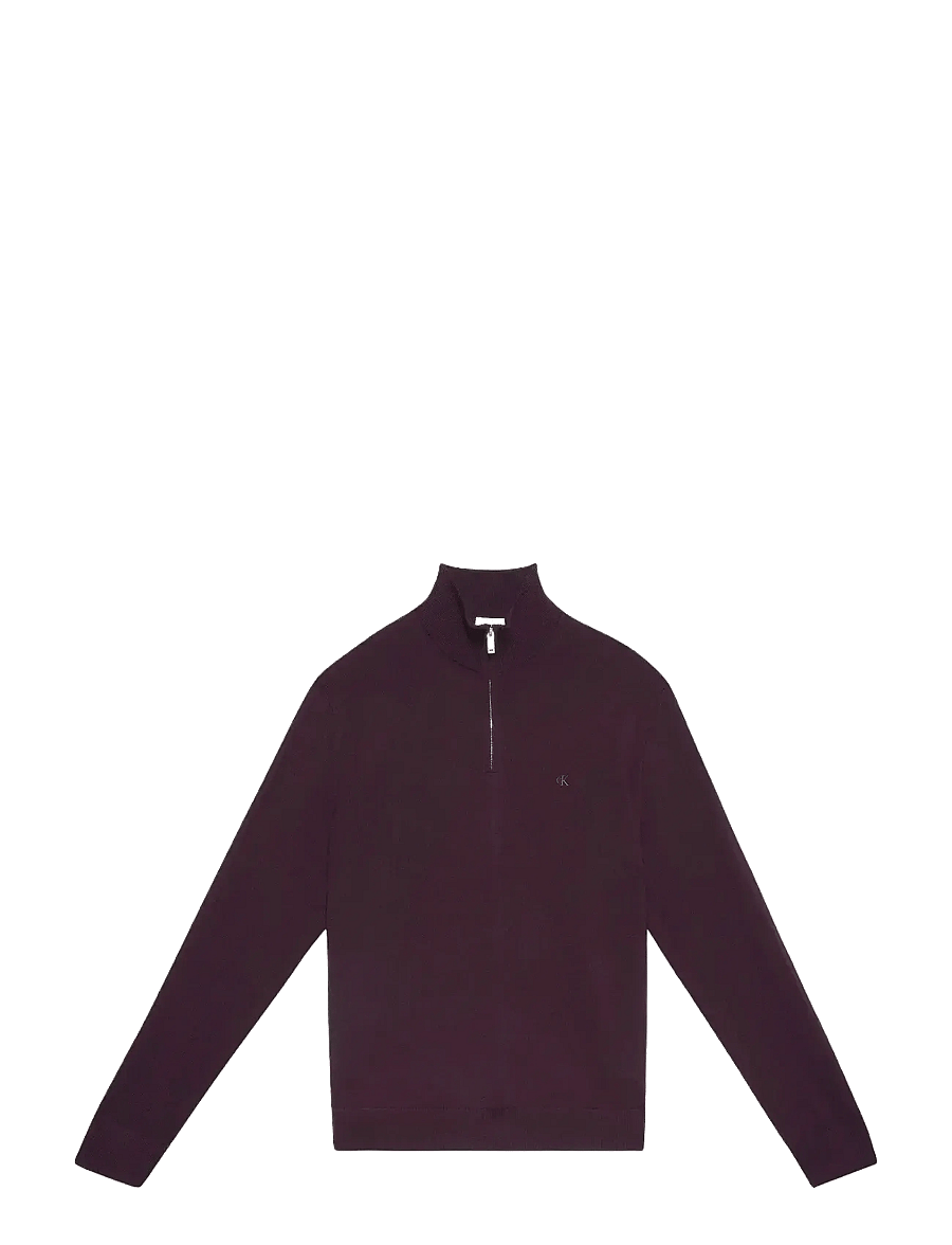 Calvin Klein - LS 100% MERINO QZ 14GG - halfzip strik - moroccan brown - 1