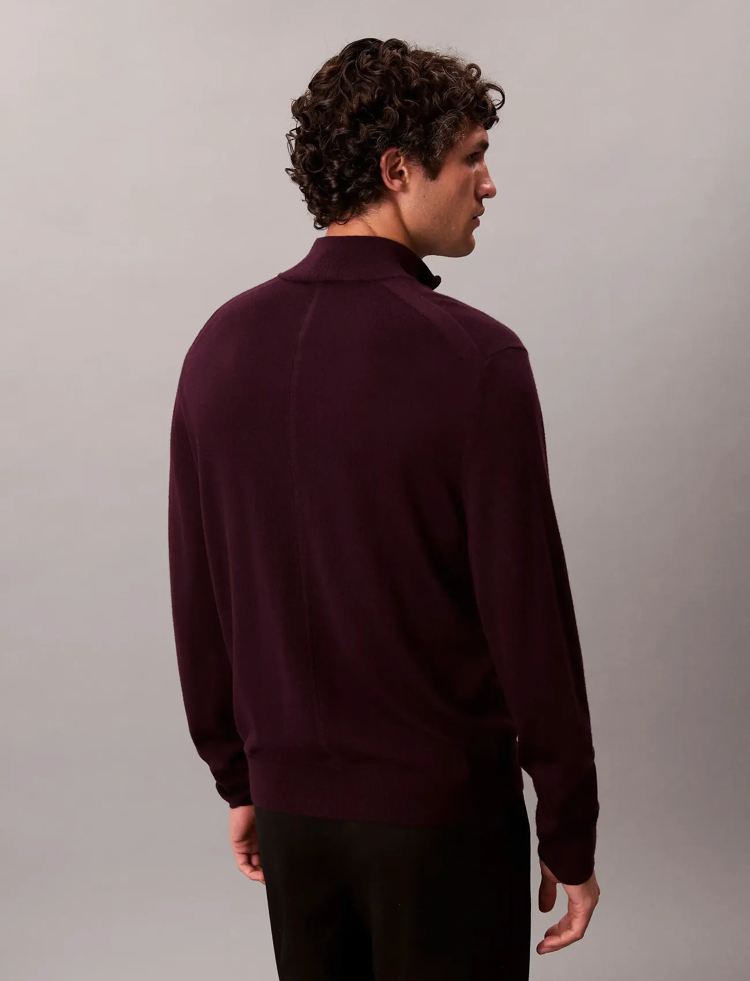Calvin Klein - LS 100% MERINO QZ 14GG - halfzip strik - moroccan brown - 5