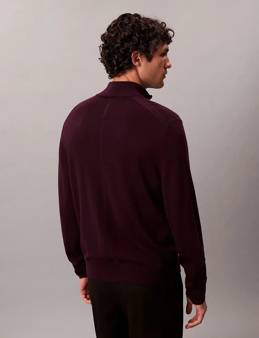 Calvin Klein - LS 100% MERINO QZ 14GG - halfzip strik - moroccan brown - 5