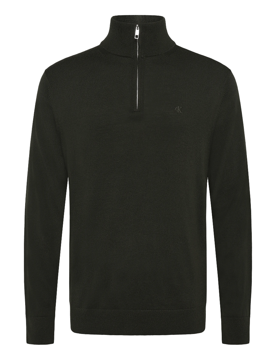 Calvin Klein - LS 100% MERINO QZ 14GG - pullover mit halbem reißverschluss - olive night - 1