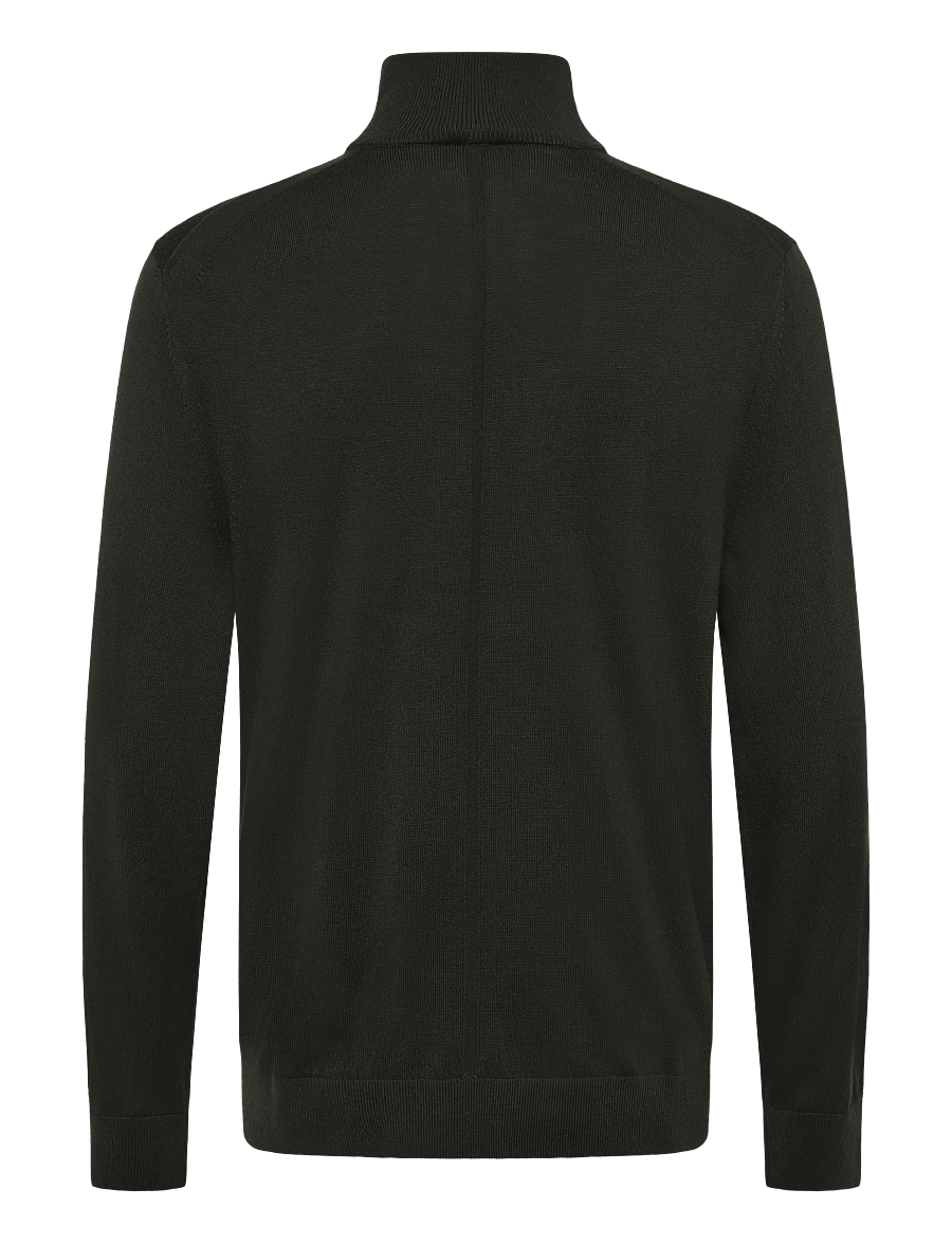 Calvin Klein - LS 100% MERINO QZ 14GG - pullover mit halbem reißverschluss - olive night - 2