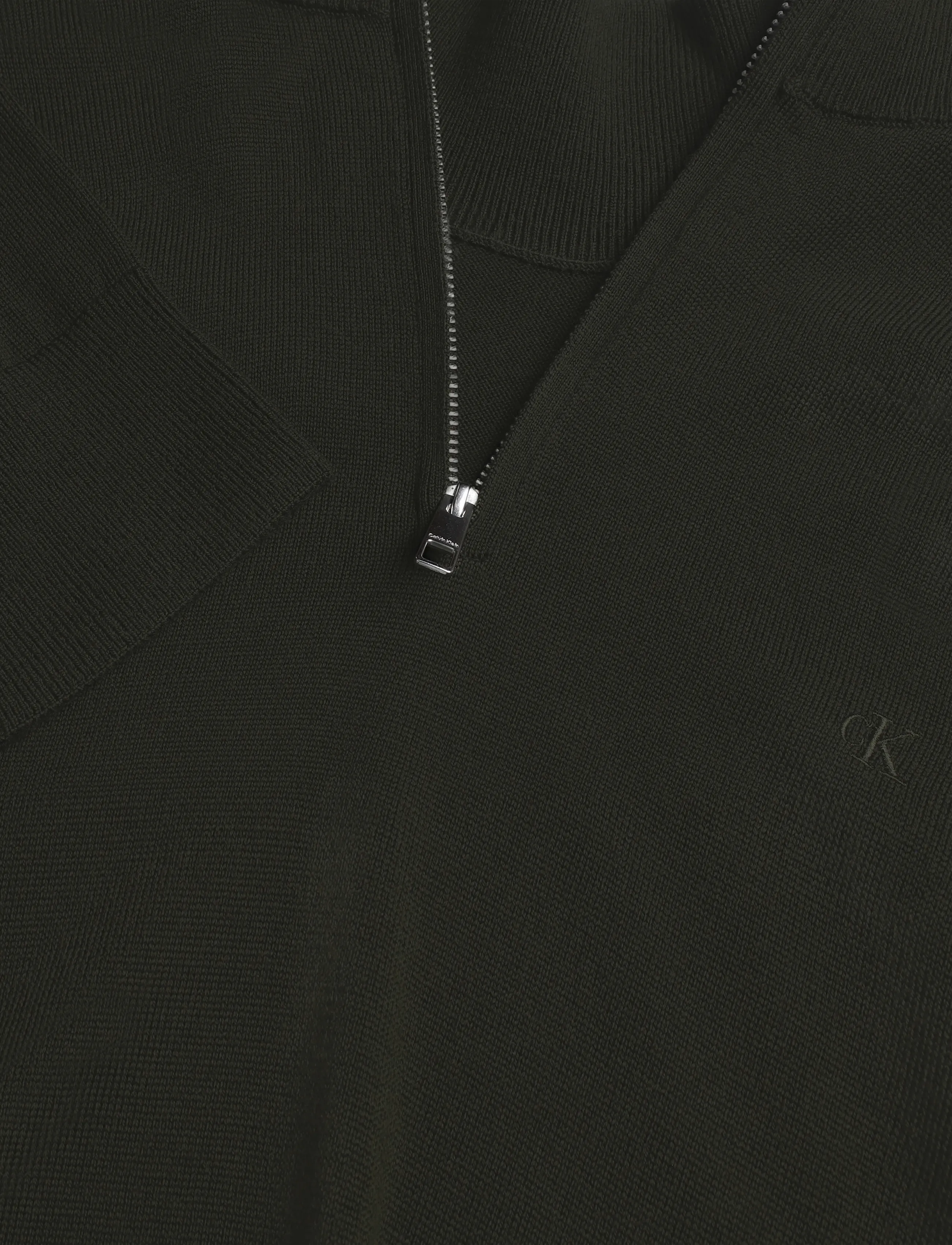 Calvin Klein - LS 100% MERINO QZ 14GG - pullover mit halbem reißverschluss - olive night - 5