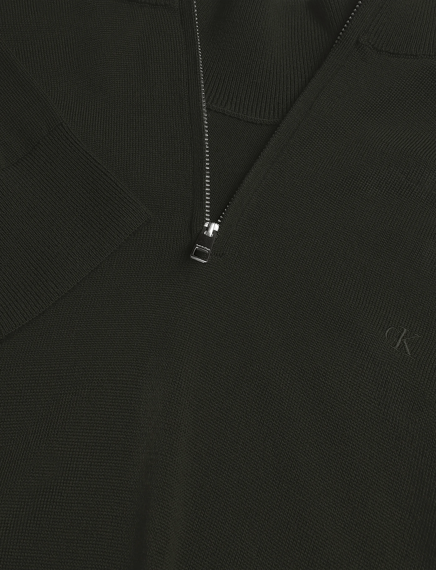 Calvin Klein - LS 100% MERINO QZ 14GG - pullover mit halbem reißverschluss - olive night - 5