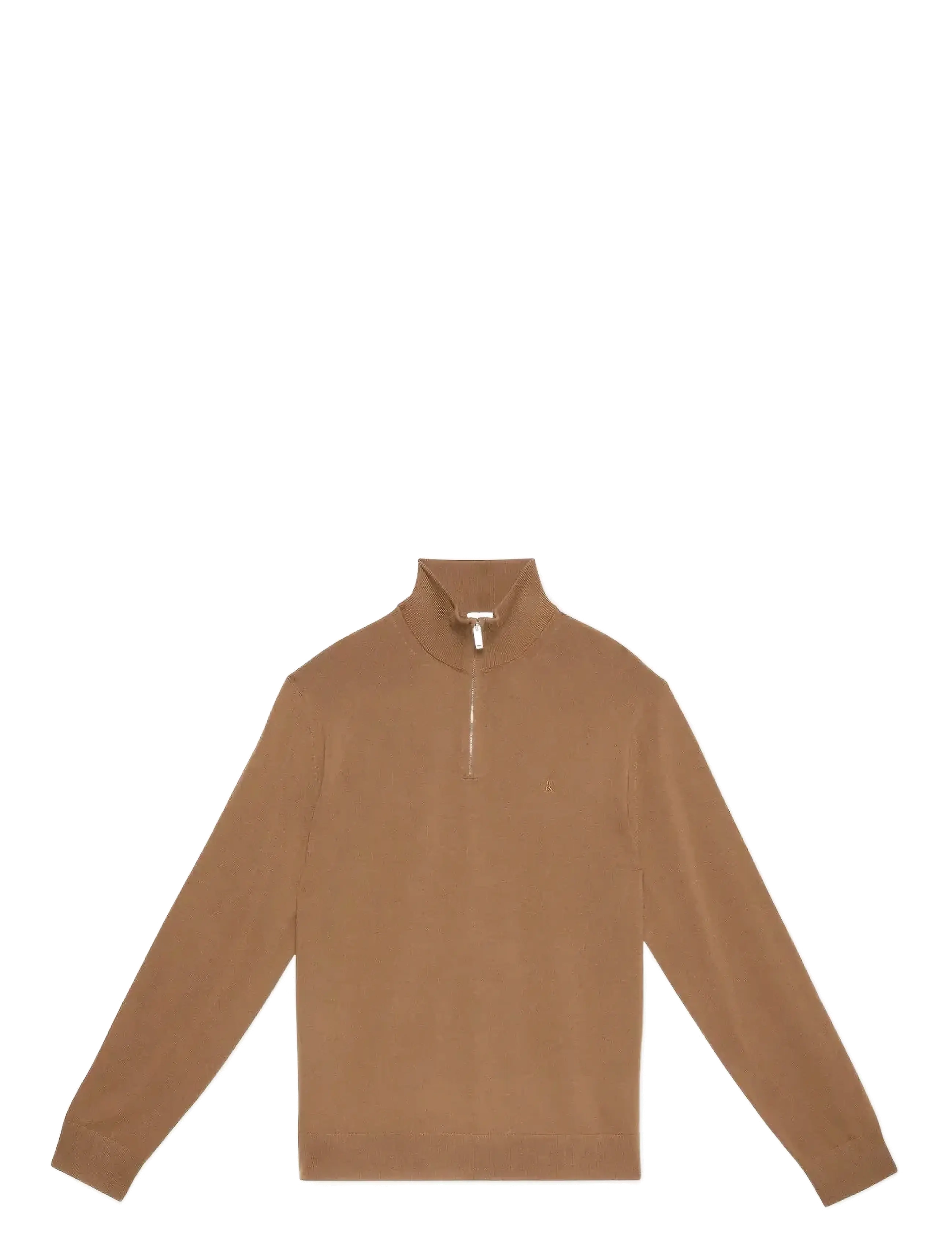 Calvin Klein LS 100% MERINO QZ 14GG - Kudumid - THRUSH / brown