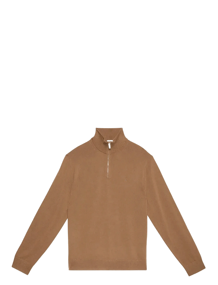 Calvin Klein - LS 100% MERINO QZ 14GG - halfzip strik - thrush - 1