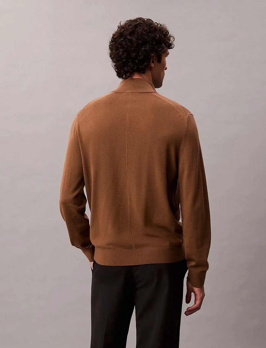 Calvin Klein - LS 100% MERINO QZ 14GG - halfzip strik - thrush - 4