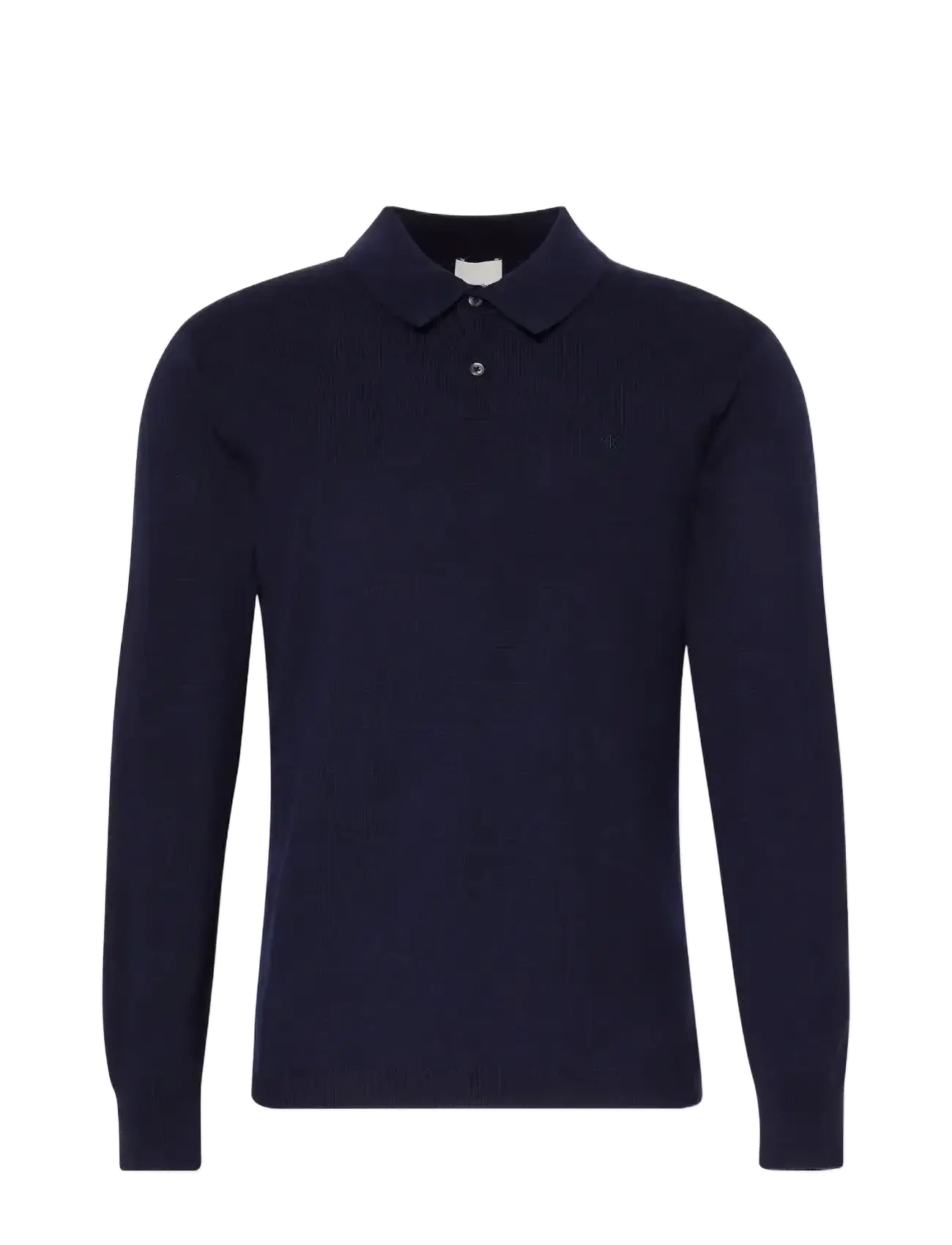Calvin Klein LS 100% MERINO POLO 14GG - Kudumid - DARK SAPPHIRE / navy