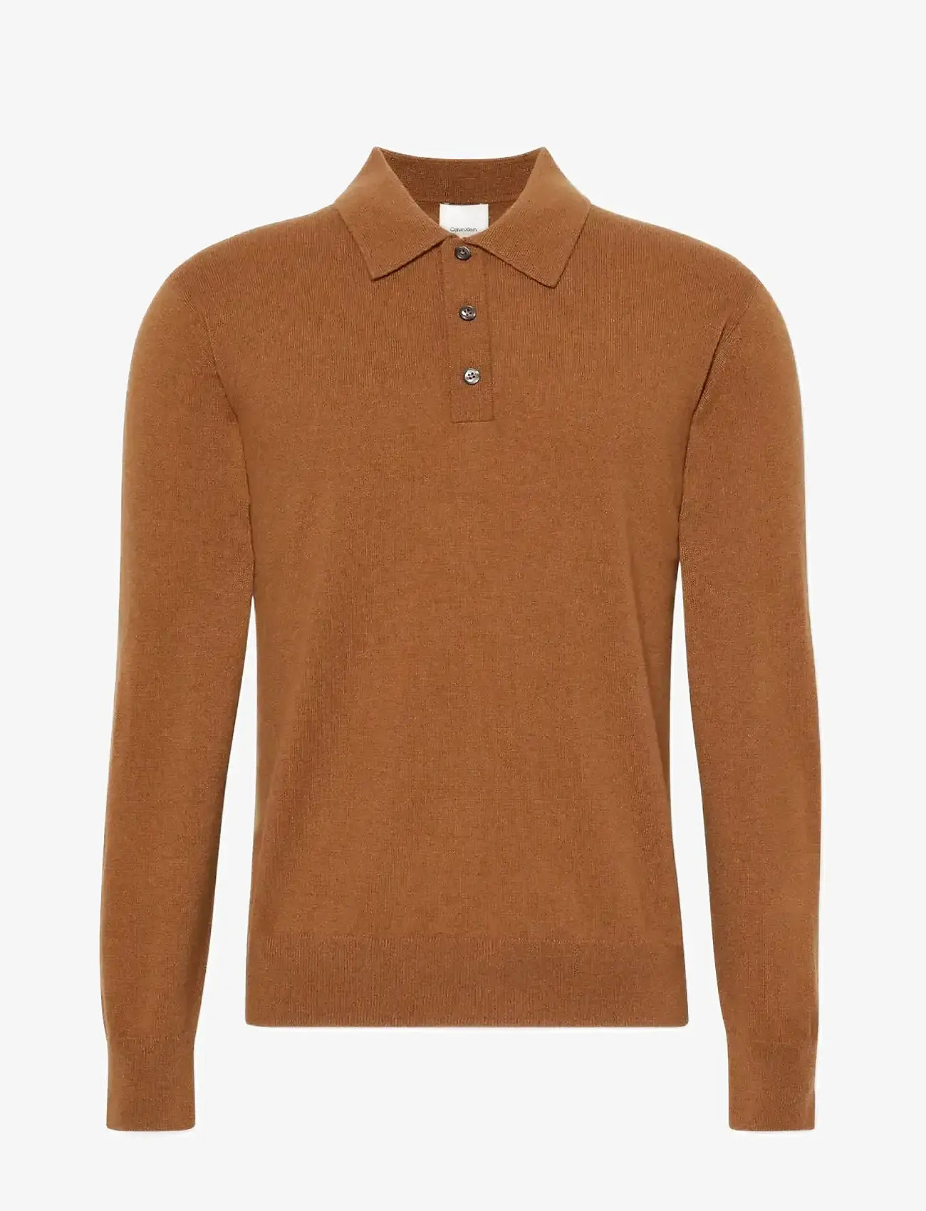 Calvin Klein - LS CLASSIC CASHMERE POLO 12GG - stickade pikéer - thrush - 1