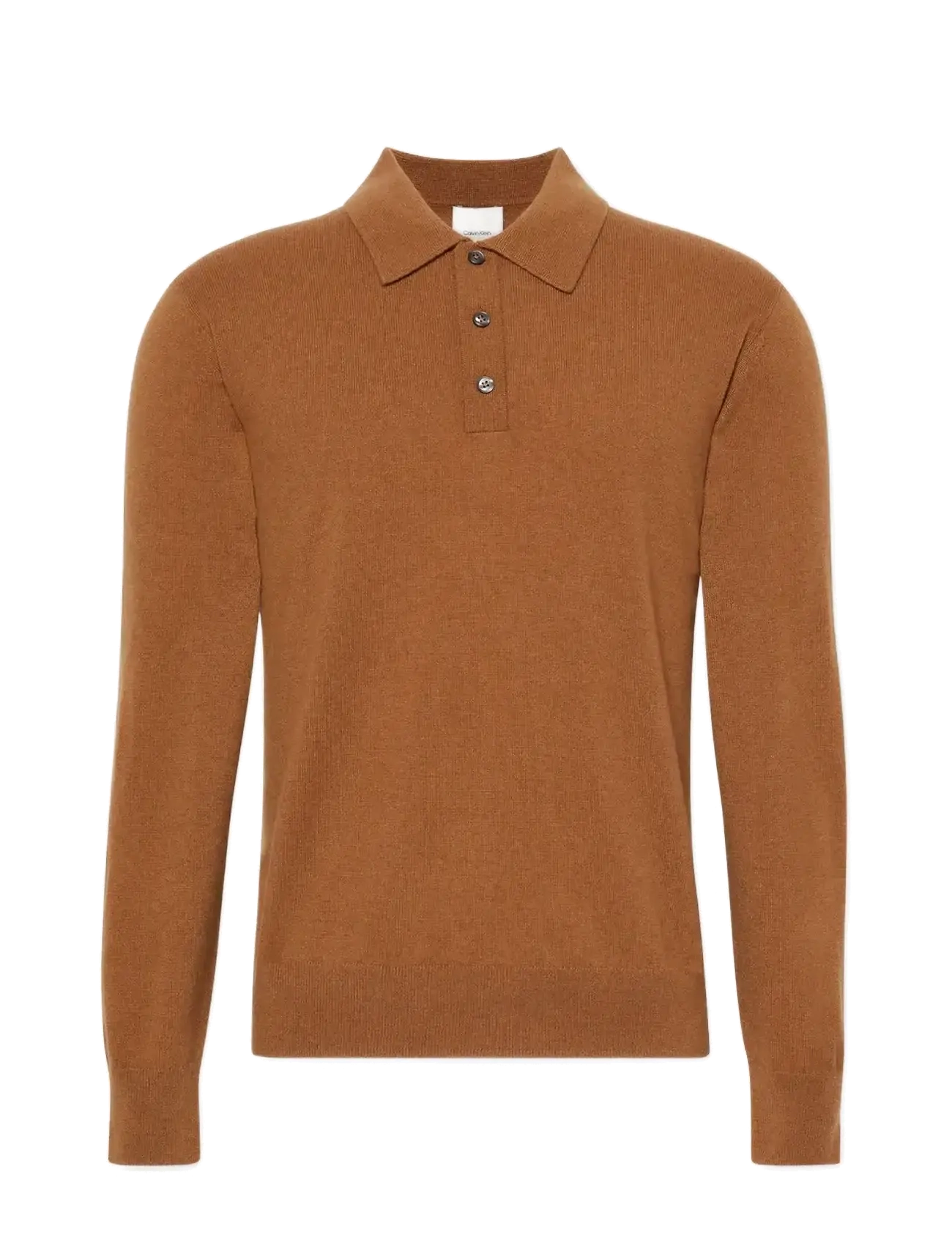 Calvin Klein LS CLASSIC CASHMERE POLO 12GG - Strickmode - THRUSH / brown
