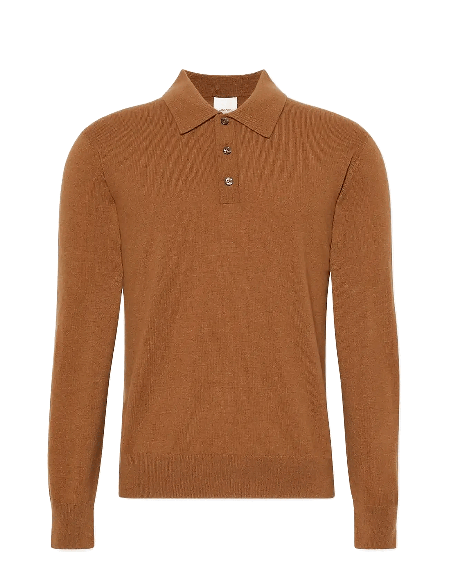 Calvin Klein - LS CLASSIC CASHMERE POLO 12GG - geweven polo's met lange mouwen - thrush - 1