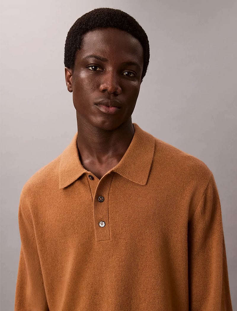 Calvin Klein - LS CLASSIC CASHMERE POLO 12GG - polostrik - thrush - 3