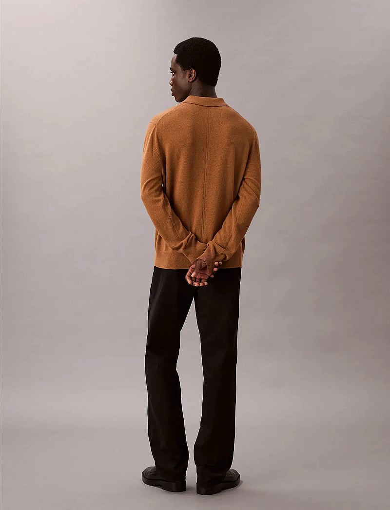 Calvin Klein - LS CLASSIC CASHMERE POLO 12GG - polostrik - thrush - 4