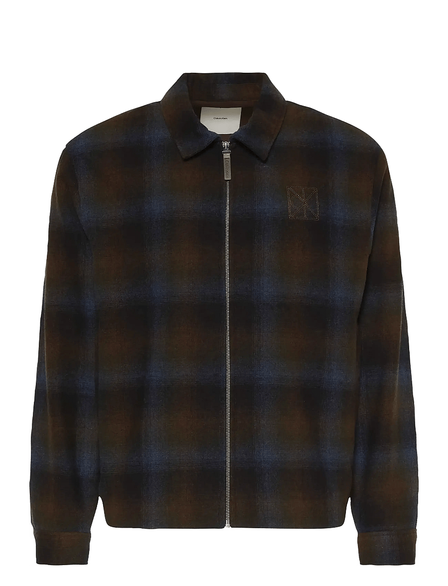Calvin Klein - LS YD WOOL FLANNEL FZ JKT - frühlingsjacken - thrush - 0