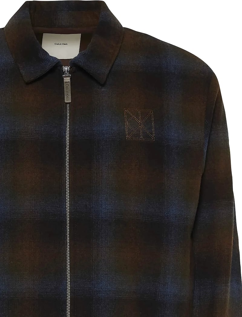 Calvin Klein - LS YD WOOL FLANNEL FZ JKT - pavasarinės striukės - thrush - 2