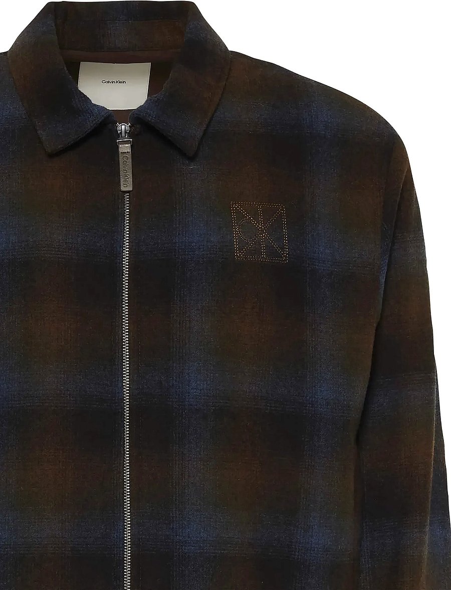 Calvin Klein - LS YD WOOL FLANNEL FZ JKT - frühlingsjacken - thrush - 2
