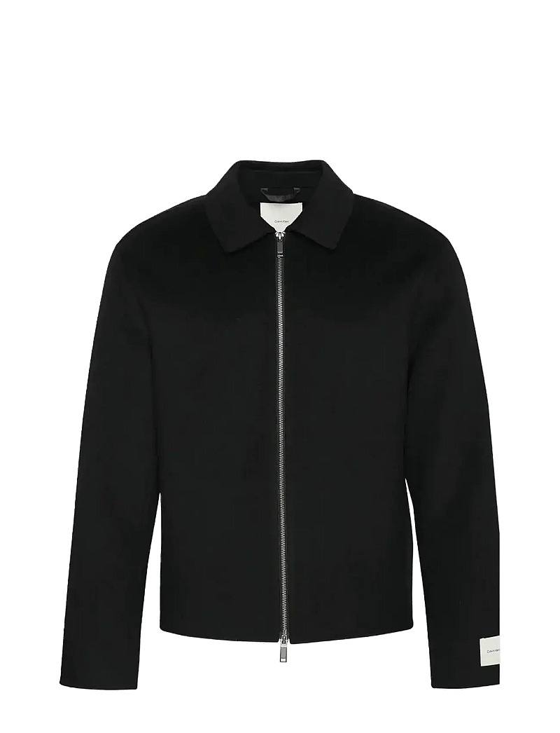 Calvin Klein - LS SOLID WOOL SHORT FZ JKT - jackets - black - 1