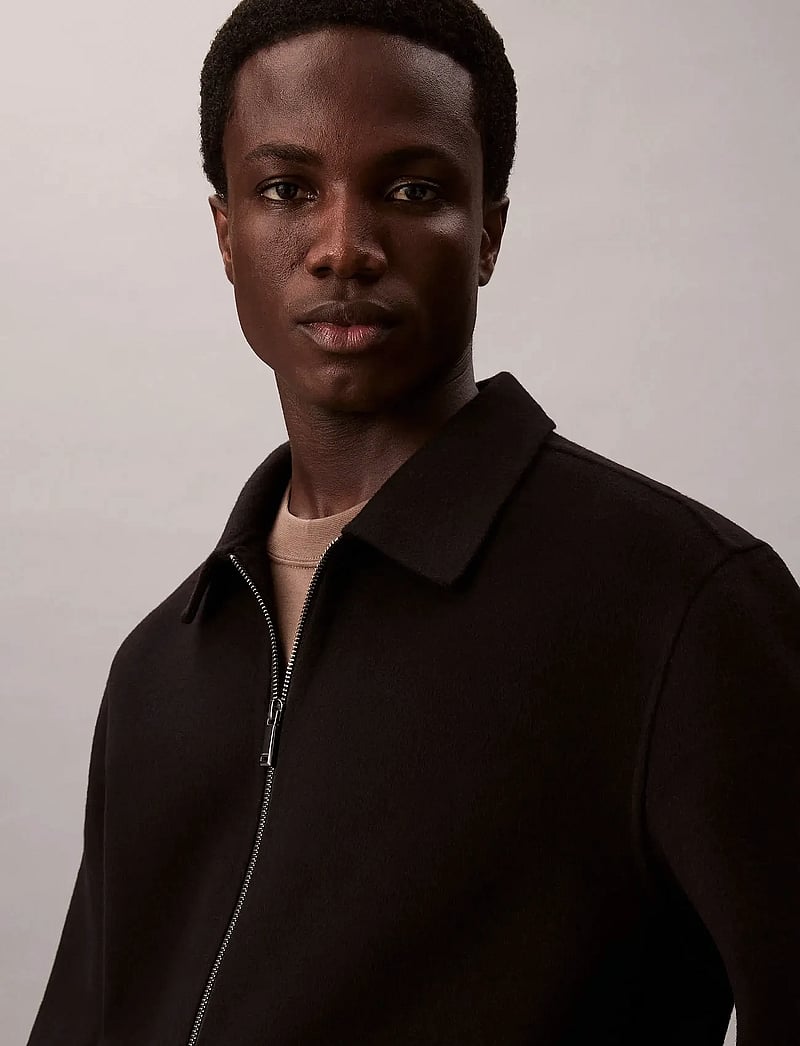 Calvin Klein - LS SOLID WOOL SHORT FZ JKT - jackets - black - 3