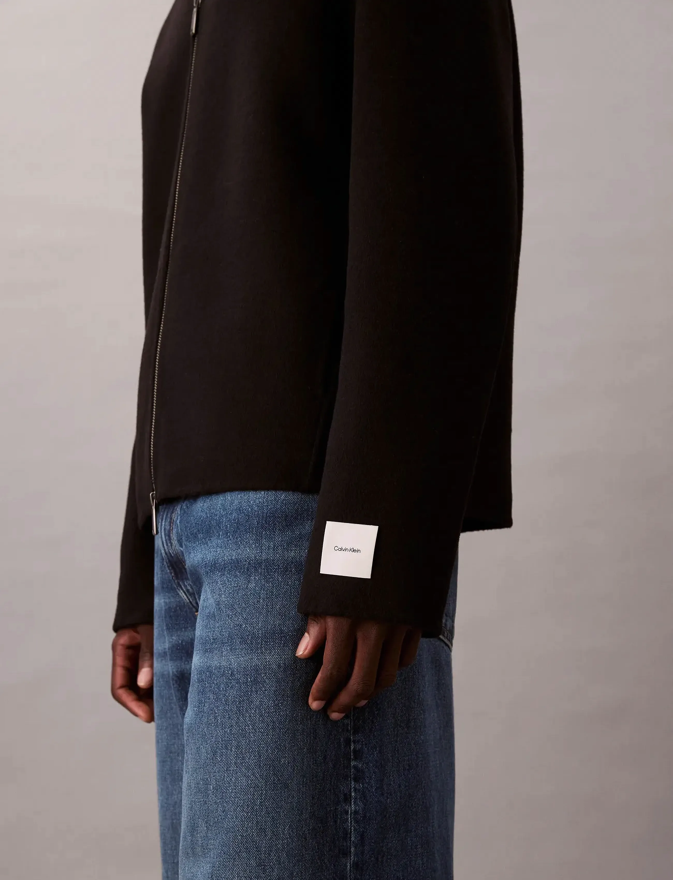 Calvin Klein - LS SOLID WOOL SHORT FZ JKT - black - 5