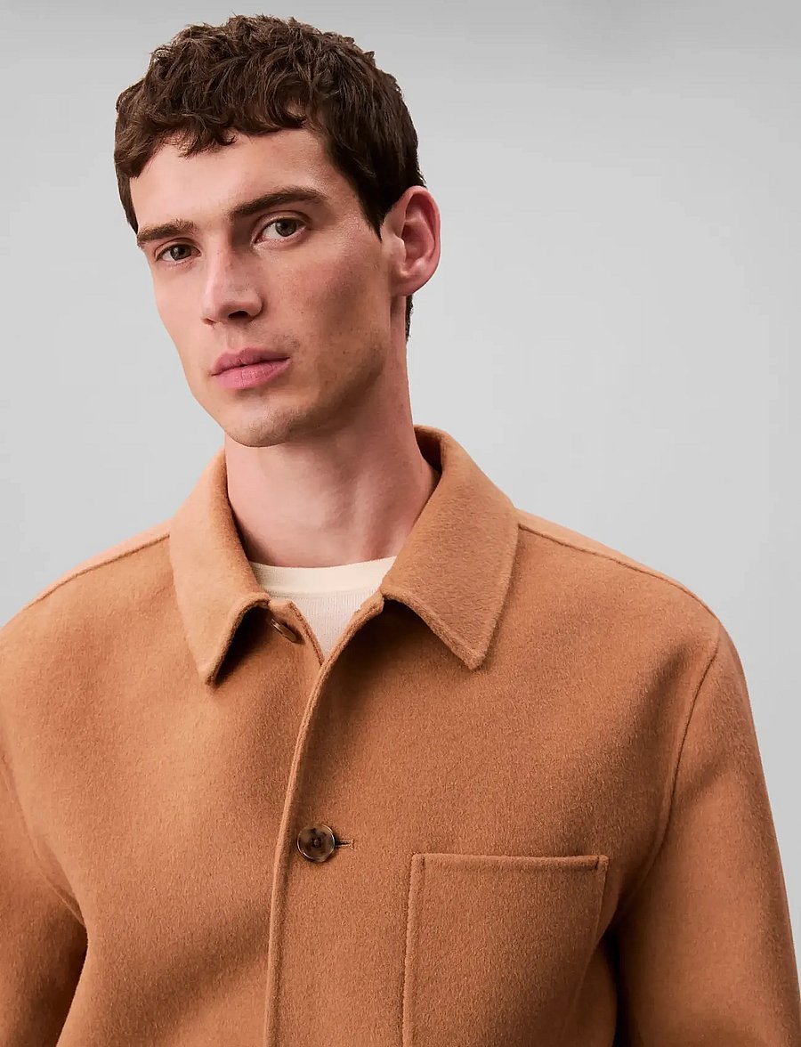 Calvin Klein - LS DOUBLE FACE WOOL BLEND CHORE - Überhemden - thrush - 4
