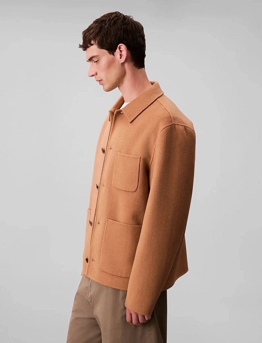 Calvin Klein - LS DOUBLE FACE WOOL BLEND CHORE - Überhemden - thrush - 5