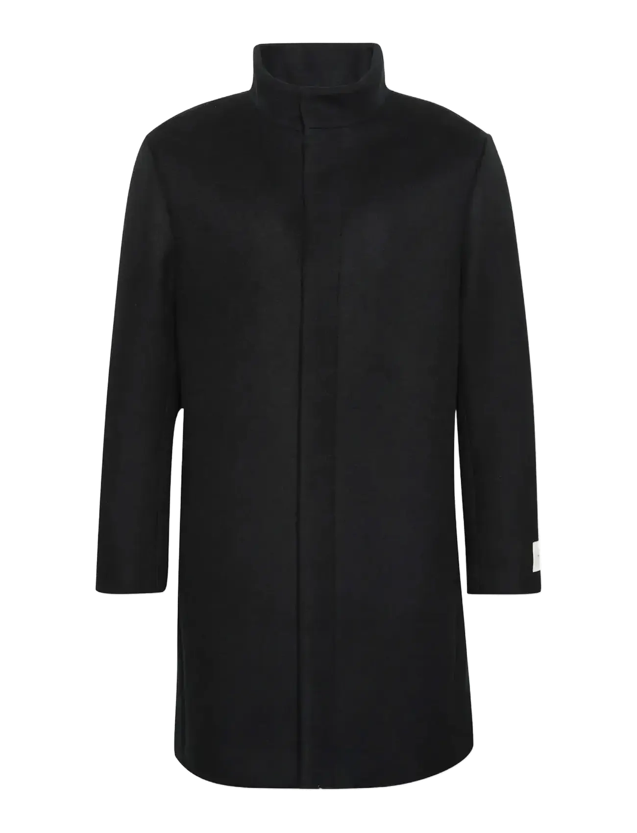 LS WOOL BLEND CAR COAT - BLACK