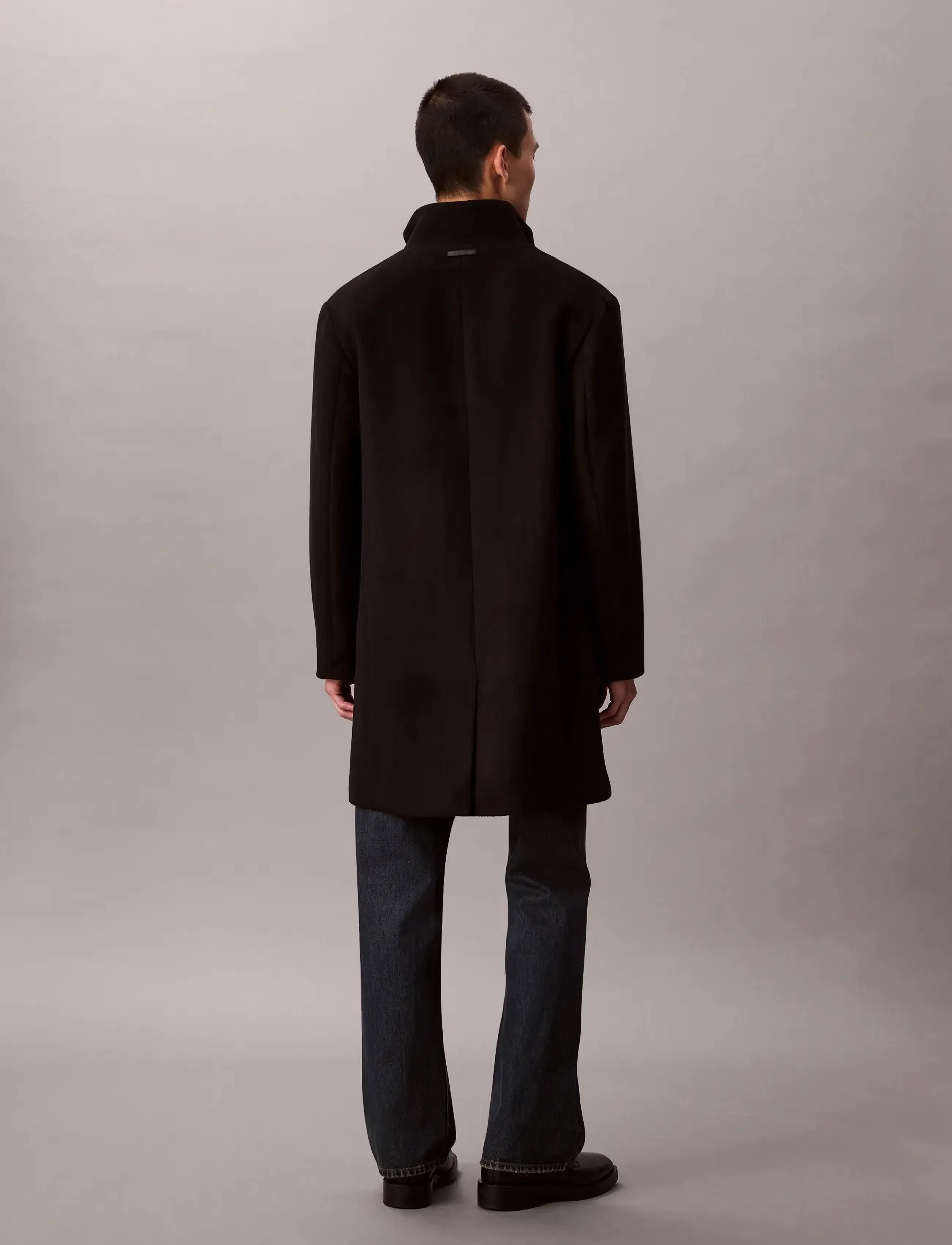 Calvin Klein - LS WOOL BLEND CAR COAT - wool coats - black - 5