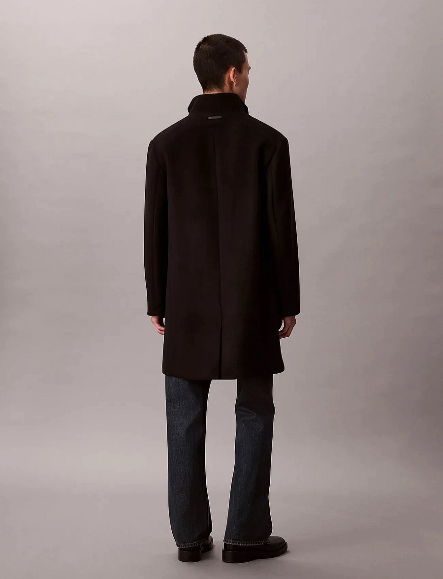 Calvin Klein - LS WOOL BLEND CAR COAT - ullrockar - black - 5
