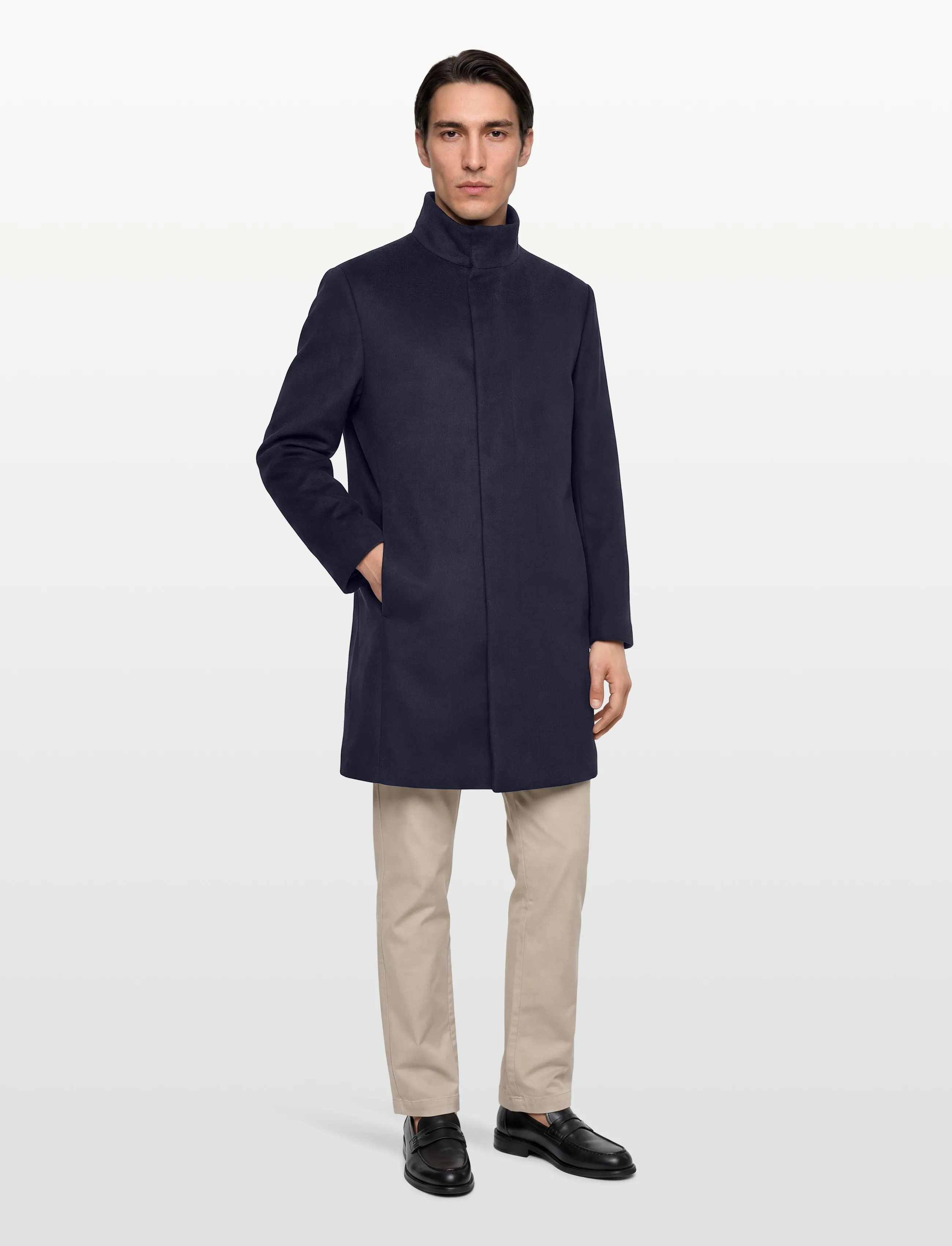 Calvin Klein LS WOOL BLEND CAR COAT - Winter jackets - DARK SAPPHIRE / navy