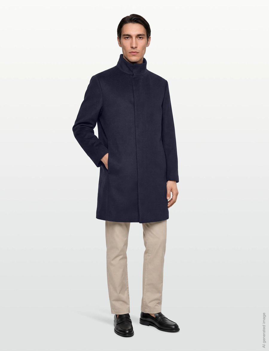 Calvin Klein - LS WOOL BLEND CAR COAT - wollmäntel - dark sapphire - 0