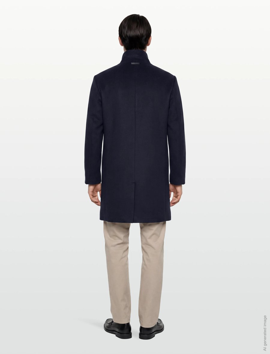 Calvin Klein - LS WOOL BLEND CAR COAT - wollmäntel - dark sapphire - 4