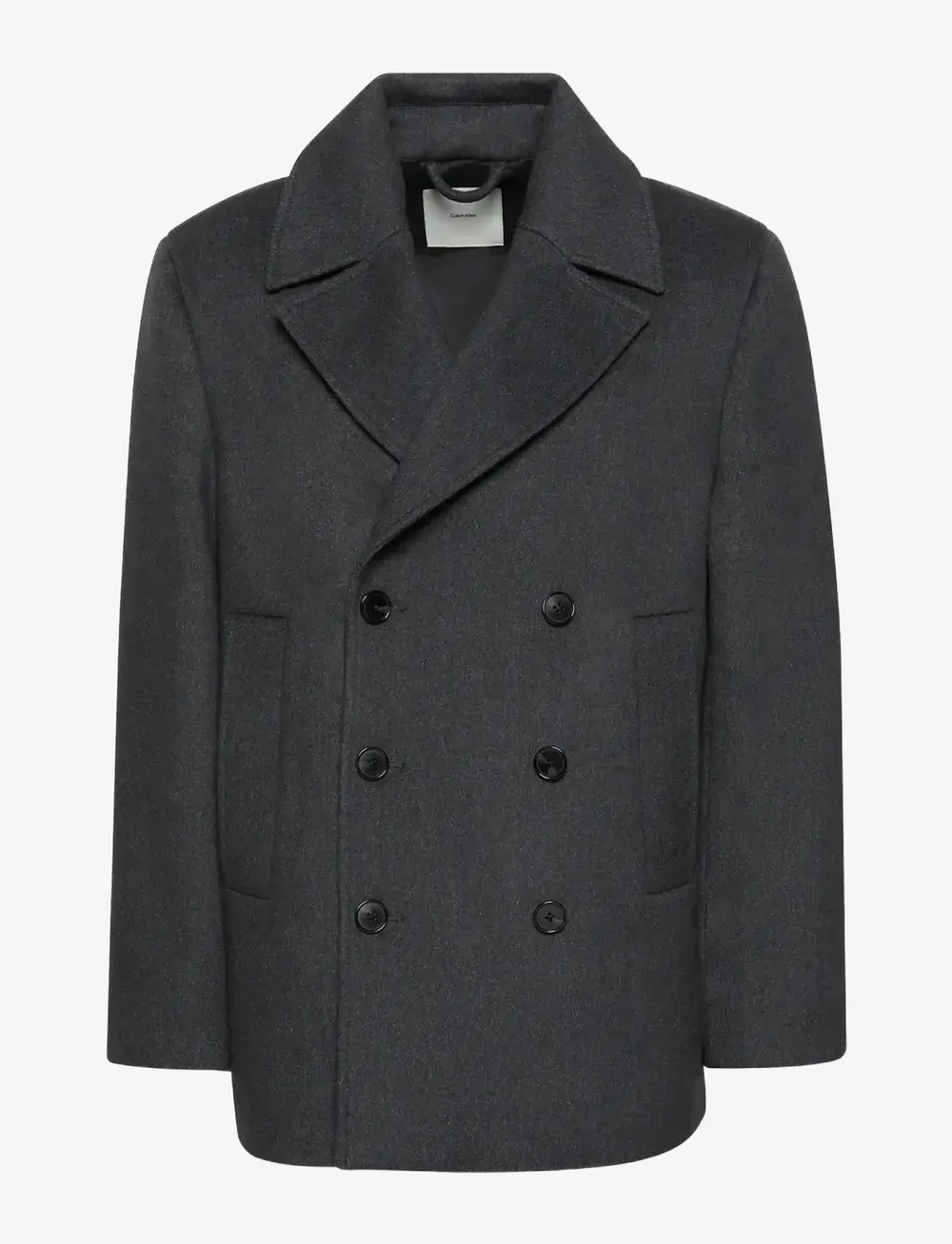 Calvin Klein - LS DBL FACE CONCRETE PEACOAT - villased mantlid - charcoal heather - 1