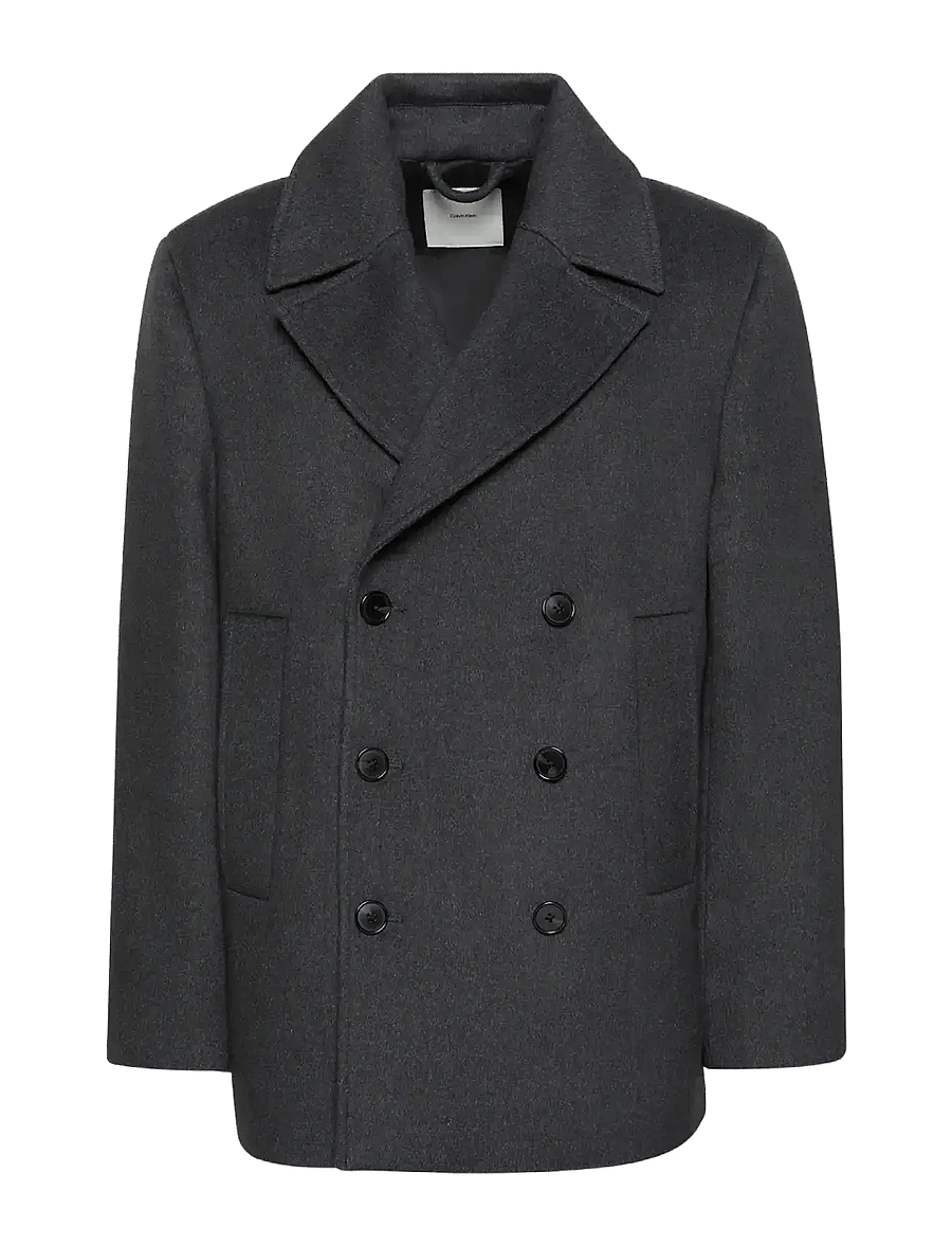 Calvin Klein - LS DBL FACE CONCRETE PEACOAT - wollmäntel - charcoal heather - 1
