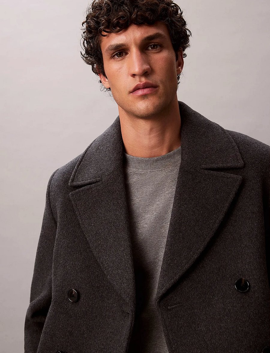 Calvin Klein - LS DBL FACE CONCRETE PEACOAT - wollmäntel - charcoal heather - 3