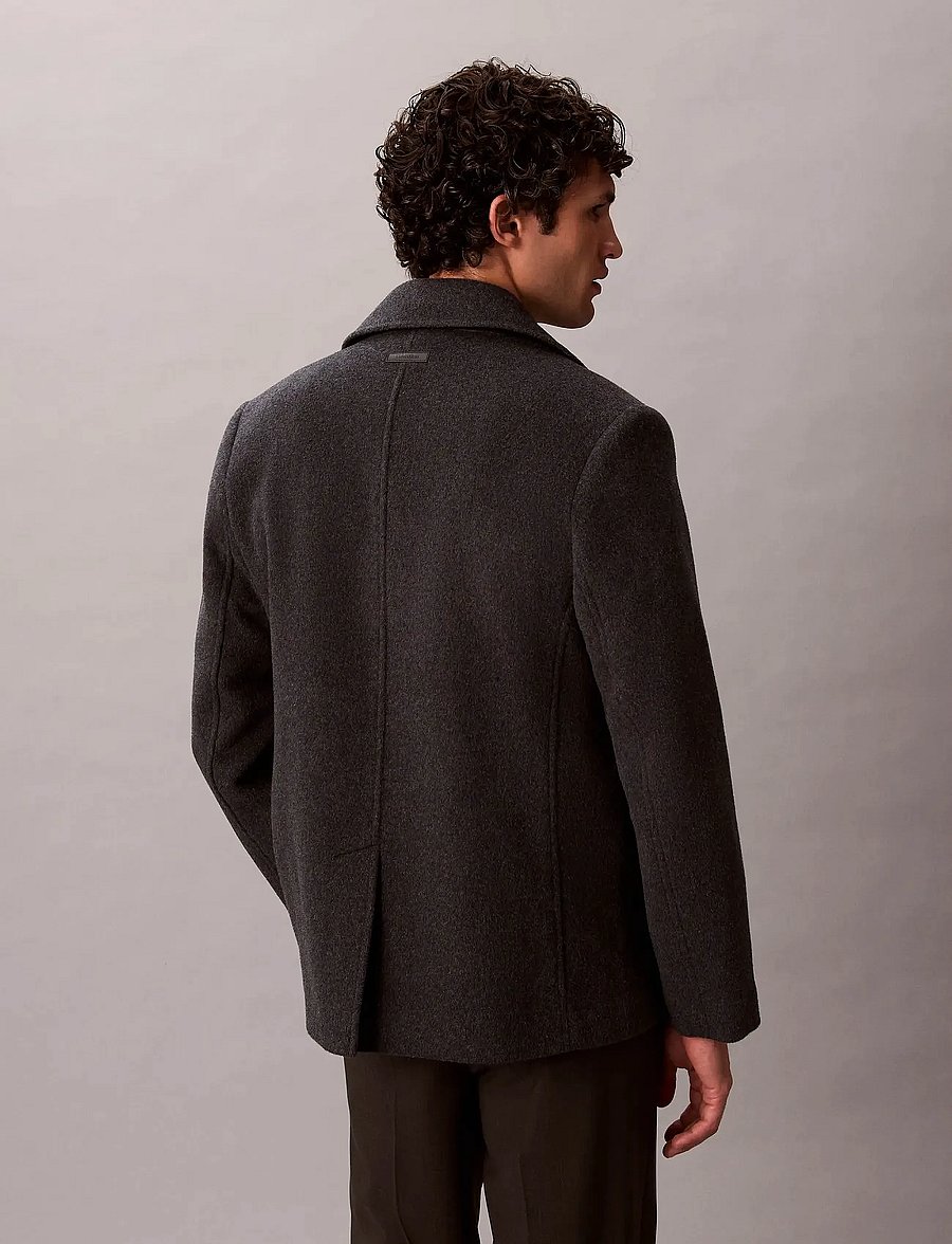 Calvin Klein - LS DBL FACE CONCRETE PEACOAT - wollmäntel - charcoal heather - 5