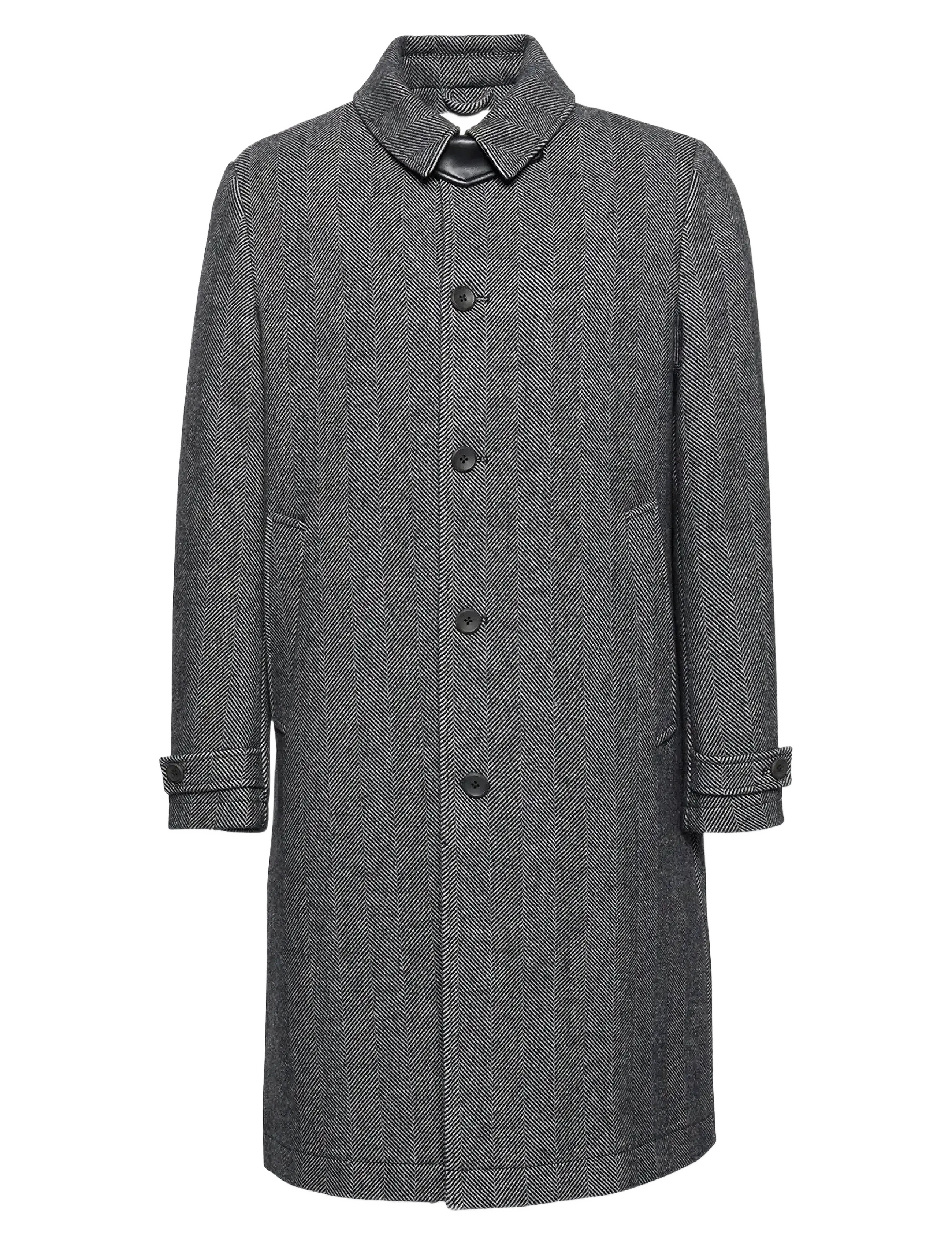 Calvin Klein LS TECH WOOL BLEND TOPCOAT - Coats - BLACK / grey