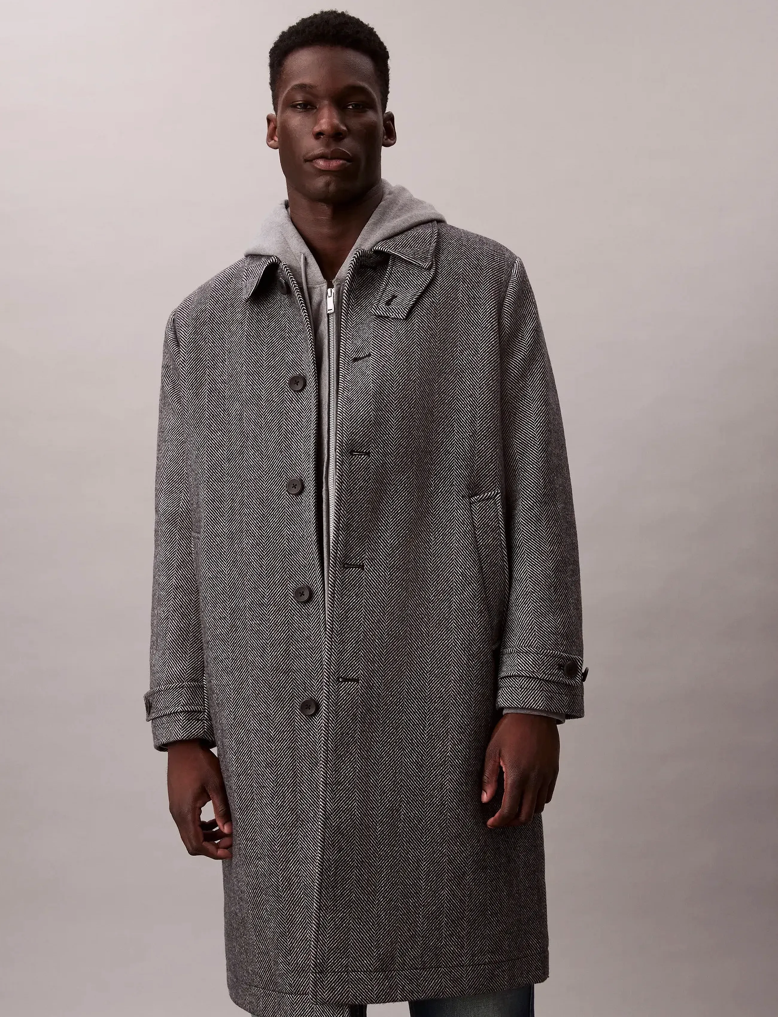 Calvin Klein - LS TECH WOOL BLEND TOPCOAT - frakker - black - 2